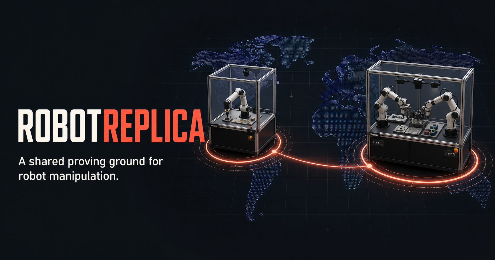 RobotReplica network connecting physical robot evaluation sites